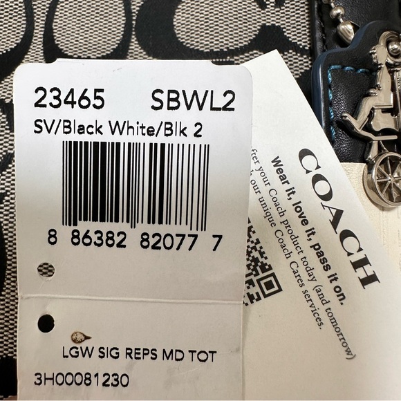 Coach Legacy Weekend Large Zip Top Tote in Black and Grey Signature Canvas NWOT - Picture 11 of 11